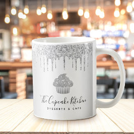 Silver Cuptårta Bakery Pastry Chef Glitter Drives Kaffemugg