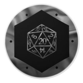 Silver D20 Crit AF | PNP Tabletop Role Player Dice Knopp