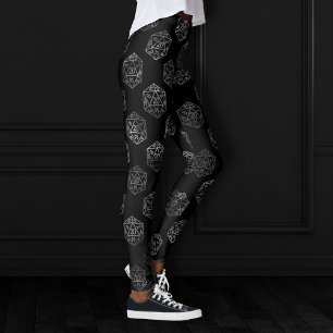 Silver D20 Mönster PNP Tabletop Role Player Dice Leggings