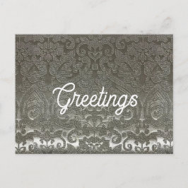 Silver Damask Hälsningskort Vykort