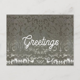 Silver Damask Hälsningskort Vykort