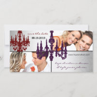 Silver Damask Ljuskrona Save The Date Foto
