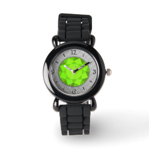 Silver Damask med faux peridot gemstone Armbandsur