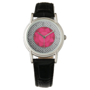 Silver Damask med ruby gem/jewell Armbandsur
