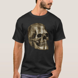 Silver Damask Skull Luxury Black Gothic Halloween T Shirt