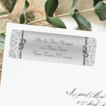Silver Damask Wedding Returadress
