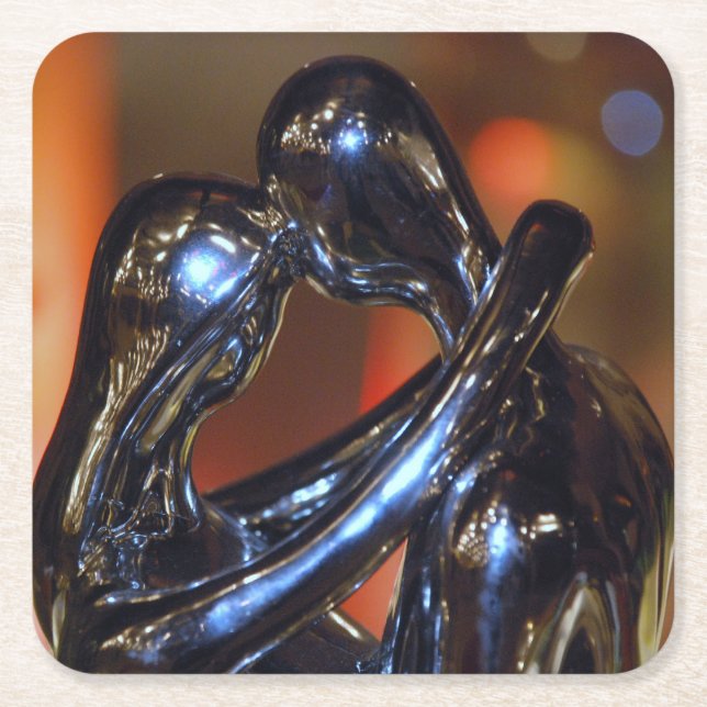 Silver Dancing Romantik Underlägg Papper Kvadrat (Framsidan)