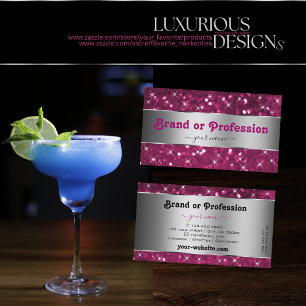 Silver Decor Rosa Glitter Sparking Stars stylistig Visitkort