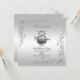 Silver Dekoration jul Bauble Party Inbjudningar