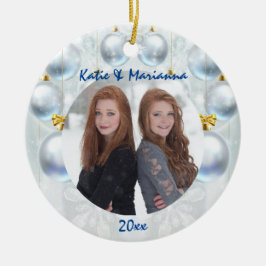 Silver dekorativ jul i Bollar Julgransprydnad Keramik