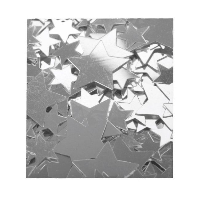 Silver dekorativa stjärnor anteckningsblock (Framsida)