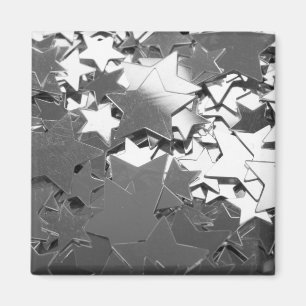 Silver dekorativa stjärnor magnet