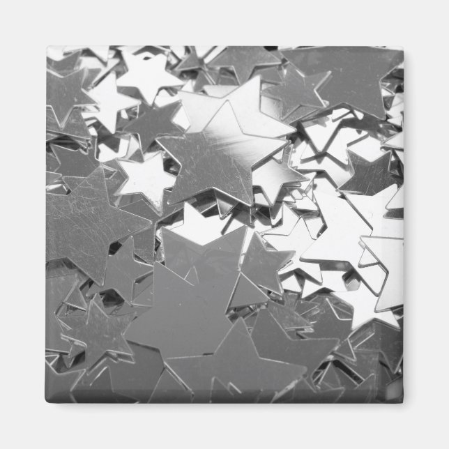 Silver dekorativa stjärnor magnet (Framsidan)