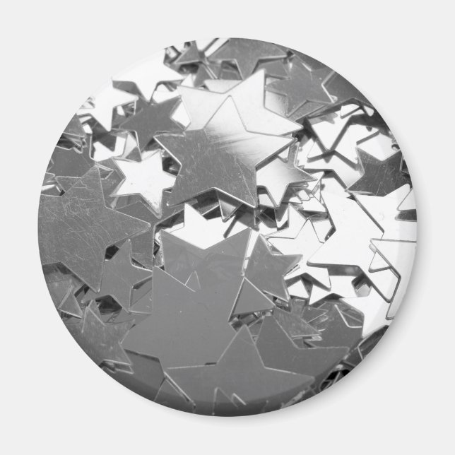 Silver dekorativa stjärnor magnet (Framsidan)