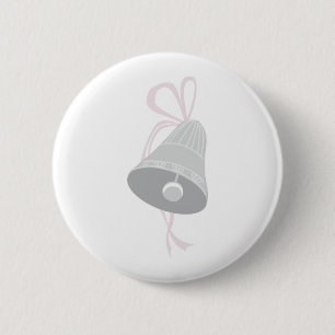 Silver dekorerade Bröllop Bell med Rosa Bow Knapp