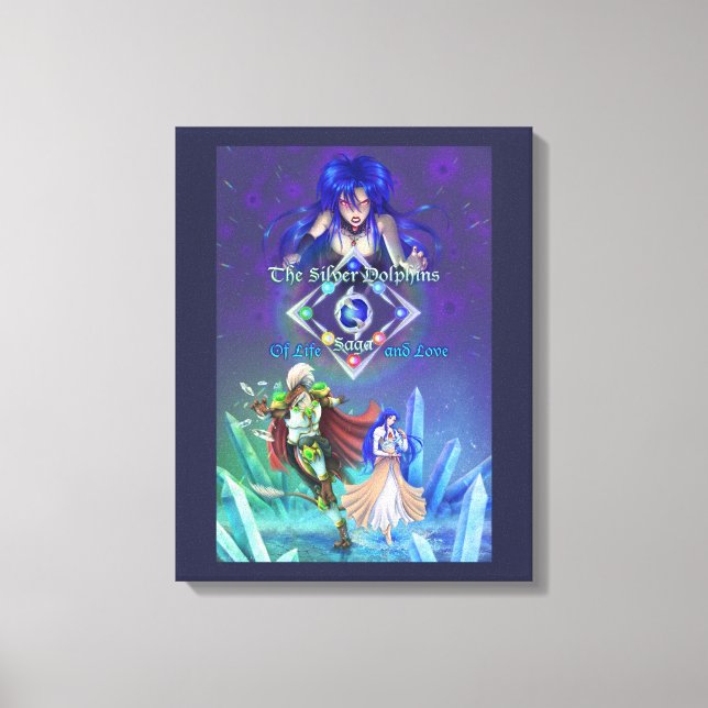 Silver-delfinerna Saga: av liv och Kärlek Canvastryck (Framsida)