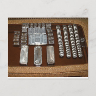 Silver den andra vita Metall Vykort