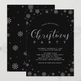 Silver | Den moderna Snöflingor-juldagen Party Inbjudningar