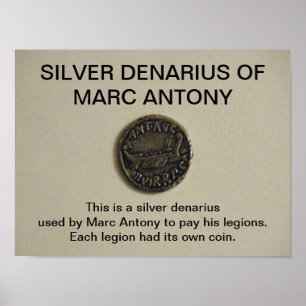 Silver Denarius of Marc Antony Coin Photo Print Poster