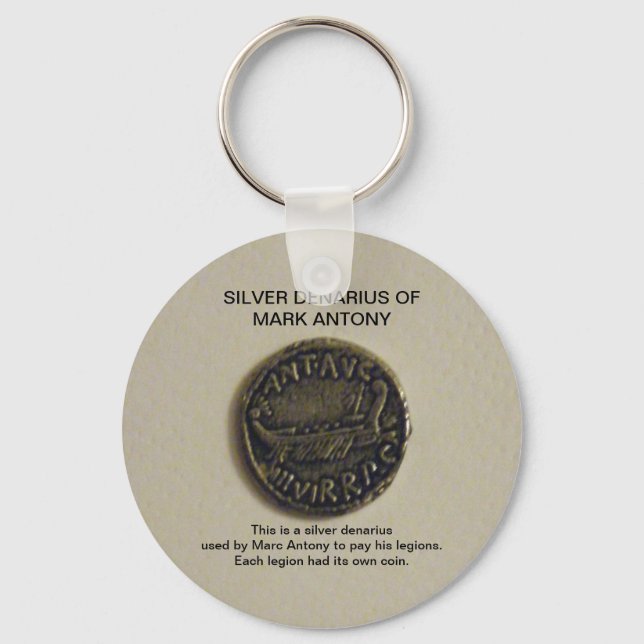 Silver Denarius of Marc Antony Photo Keychain Nyckelring (Framsida)