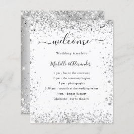Silver, det vita glitter-elegant bröllop programme