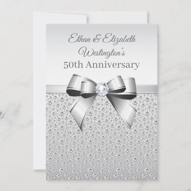 Silver Diamond 50-årsjubileum Inbjudningar (Framsida)