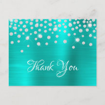 Silver Diamond Confetti Turkos Satin Ombre Foil
