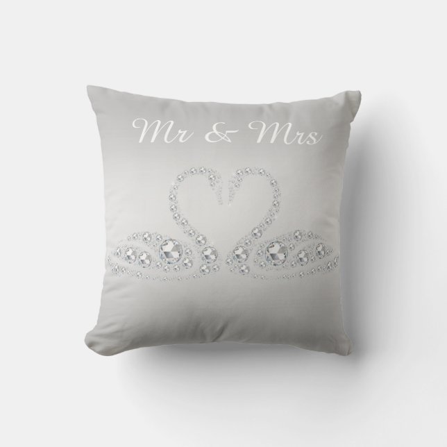 SILVER DIAMOND SVAN CUSHION BRÖLLOP silver Kudde (Framsida)