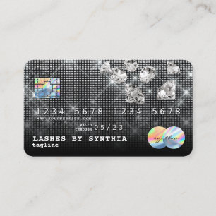 Silver Diamonds Glitter Kredit Card Stil modern Visitkort