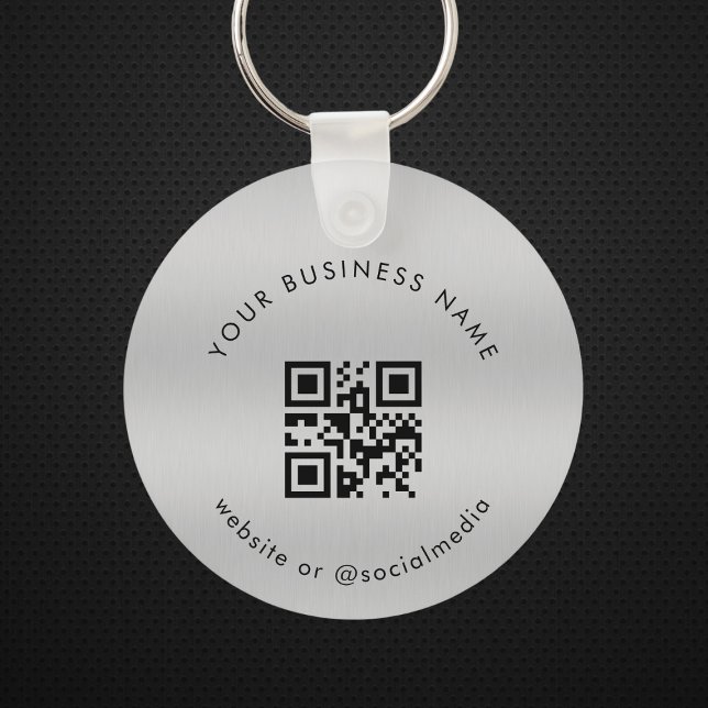 Silver | Din Anpassningsbar QR-kodsökning för före Nyckelring (Skapare uppladdad)
