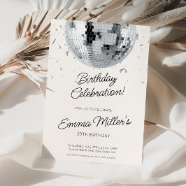 Silver Disco Birthday-firandet Inbjudan