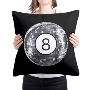 Silver Disco Boll, 8 Boll Art, College Girl Dorm Kudde