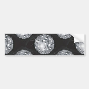 silver disco boll bildekal