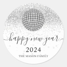 Silver Disco Boll Cheers Nyårsafton Party