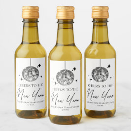 Silver Disco Boll Cheers Nyårsafton Party Vinetikett