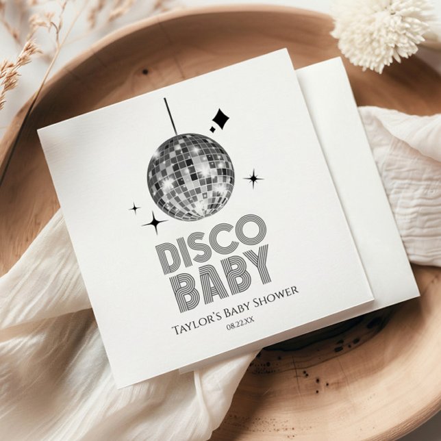 Silver Disco Boll 'Disco Baby' babyskor för barn Pappersservett (Skapare uppladdad)