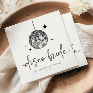Silver Disco Boll Disco Bride Möhippa Pappersservett
