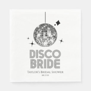 Silver Disco Boll Disco Brud Bröllopsfest Pappersservett