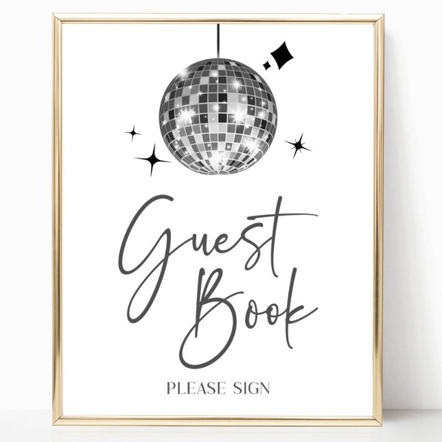 Silver Disco Boll Guest Bok Party Poster (Skapare uppladdad)