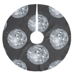 silver disco boll julafton julgran skirt julgransmatta borstad polyester