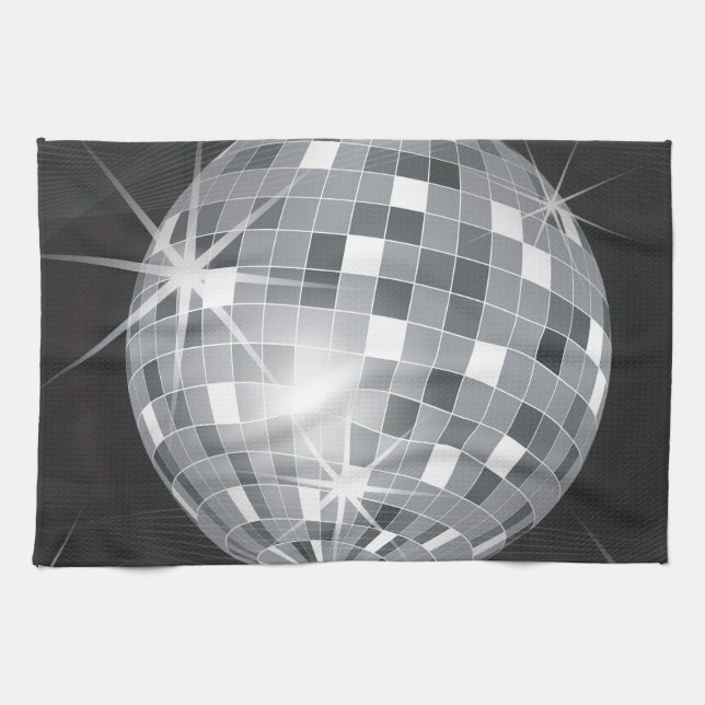silver disco boll kökshandduk (Horisontell)