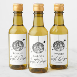 Silver Disco Boll Last Disco Bachelorette Party Vinetikett