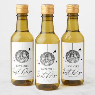 Silver Disco Boll Last Disco Bachelorette Party Vinetikett