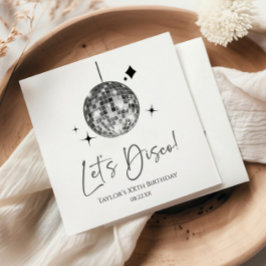 Silver Disco Boll Låt oss Disco Födelsedagsfest Pappersservett