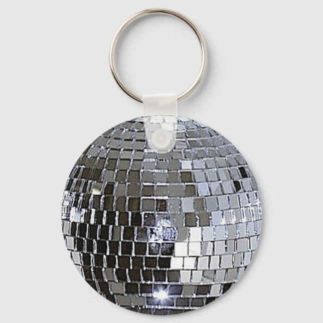 Silver Disco Boll Nyckelring (Framsida)