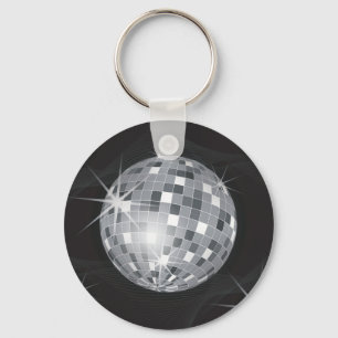 silver disco boll nyckelring