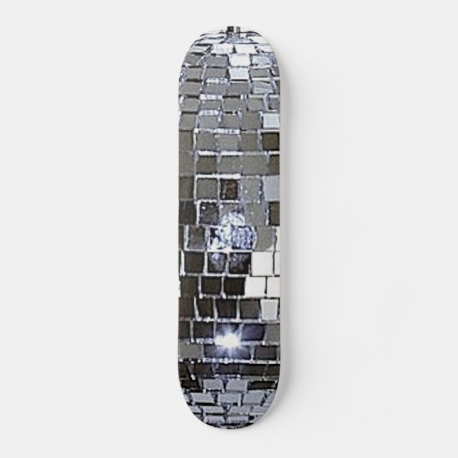 Silver Disco Boll Old School Skateboard Bräda 21,6 Cm (Framsida)