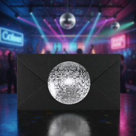 Silver Disco Boll Party Glamor Runt Klistermärke