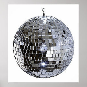 Silver Disco Boll Poster