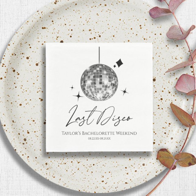 Silver Disco Boll Sista Disco Möhippa Pappersservett (Skapare uppladdad)